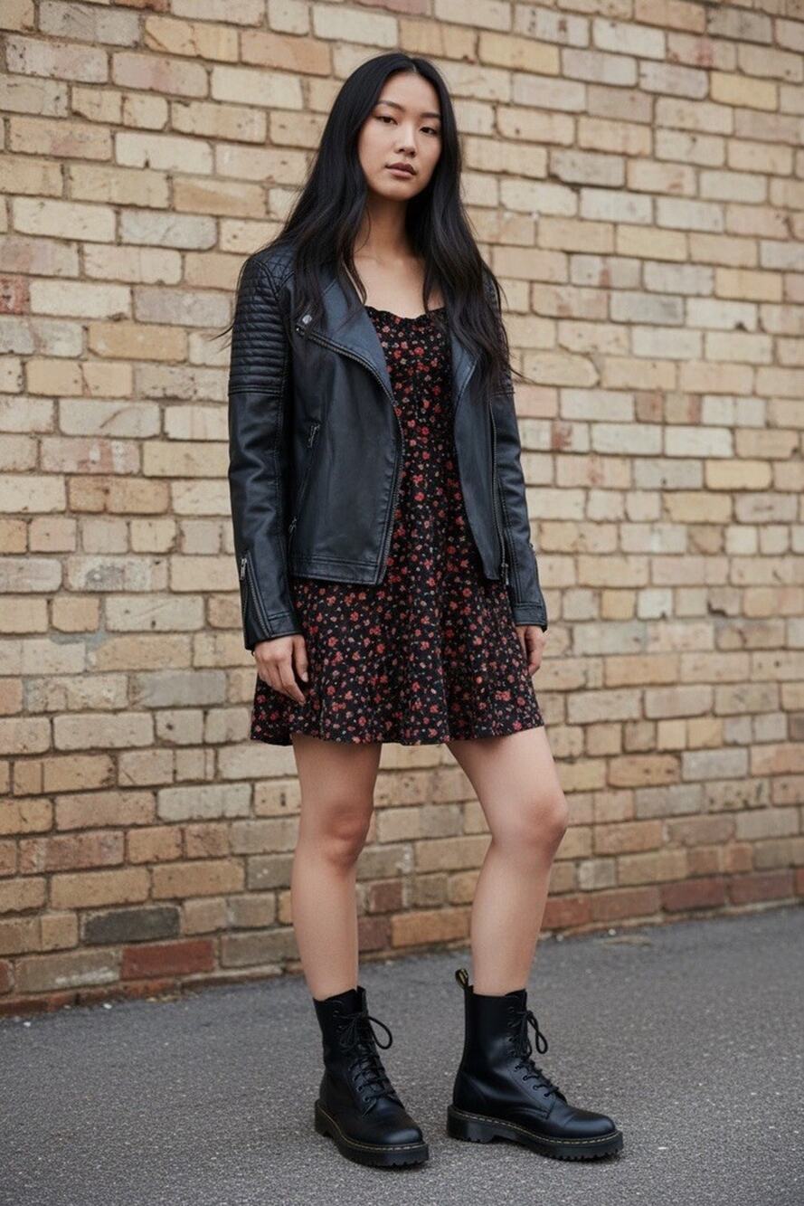 TOPSHOP Black FAUX Leather Moto Biker Jacket Size 8 Quilted Asymmetrical Zip